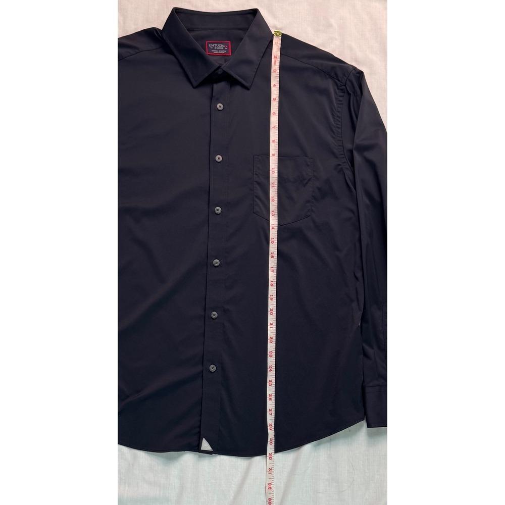 UNTUCKit Gironde Black Performance Long Sleeve Shirt Mens XL 40349 Stretch - Picture 3 of 11